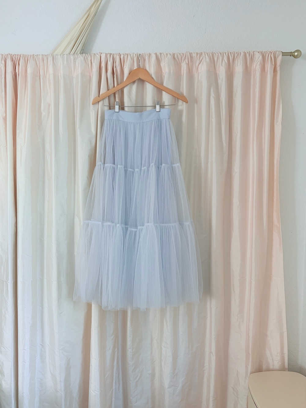 SinceThen, Gauzy Tiered Tulle Maxi/Midi Skirt